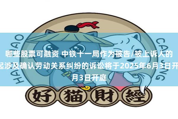 哪些股票可融资 中铁十一局作为被告/被上诉人的1起涉及确认劳