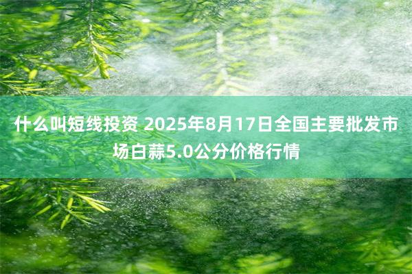什么叫短线投资 2025年8月17日全国主要批发市场白蒜5.