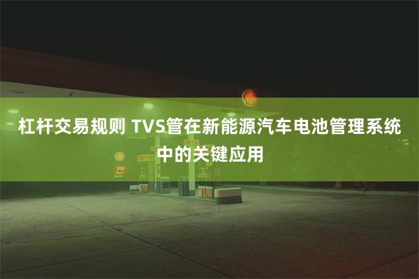 杠杆交易规则 TVS管在新能源汽车电池管理系统中的关键应用